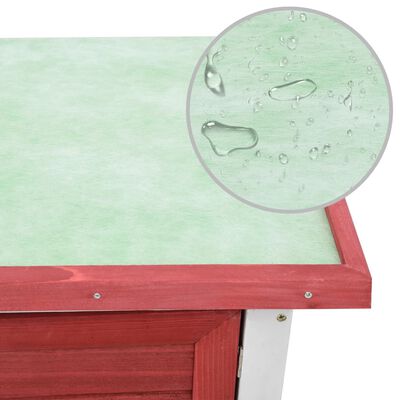 vidaXL Outdoor Rabbit Hutch 1 Door Red Wood, red vidaXL Outdoor Rabbit Hutch 1 Door Red Wood