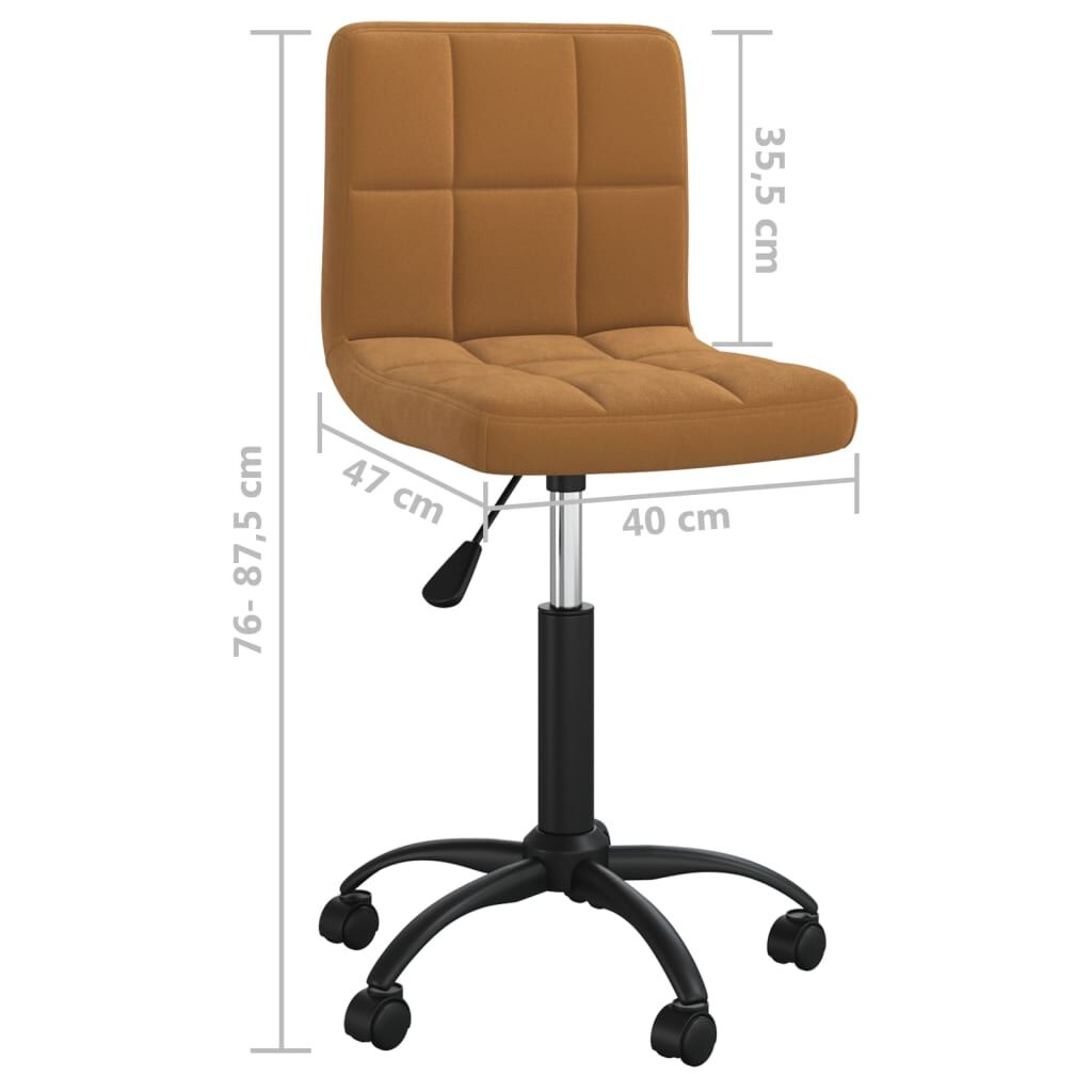 vidaXL Swivel Office Chair Brown Velvet