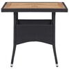 vidaXL 3 Piece Garden Dining Set Black Poly Rattan and Acacia Wood
