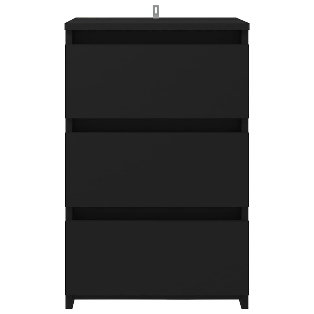 vidaXL Bed Cabinet Black 40x35x62.5 cm Engineered Wood