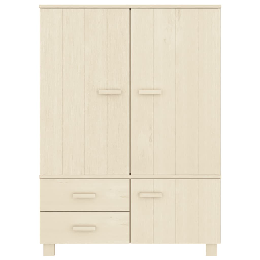 vidaXL Wardrobe HAMAR Honey Brown 99x45x137 cm Solid Wood Pine