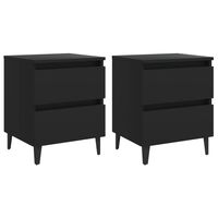 vidaXL Bed Cabinets 2 pcs Black 40x35x50 cm Engineered Wood, black vidaXL Bed Cabinets 2 pcs Black 40x35x50 cm Engineered Wood