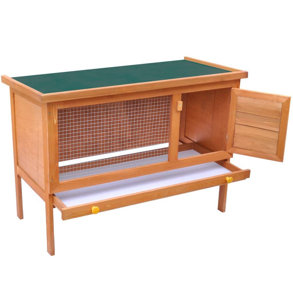 vidaXL Outdoor Rabbit Hutch Small Animal House Pet Cage 1 Layer Wood