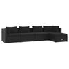 vidaXL 5 Piece Garden Lounge Set with Cushions Poly Rattan Black