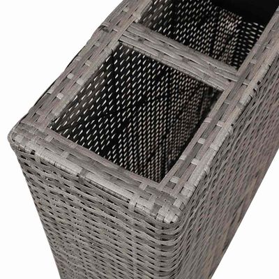 vidaXL Garden Raised Bed with 4 Pots Poly Rattan Grey, grey vidaXL Garden Raised Bed with 4 Pots Poly Rattan Grey