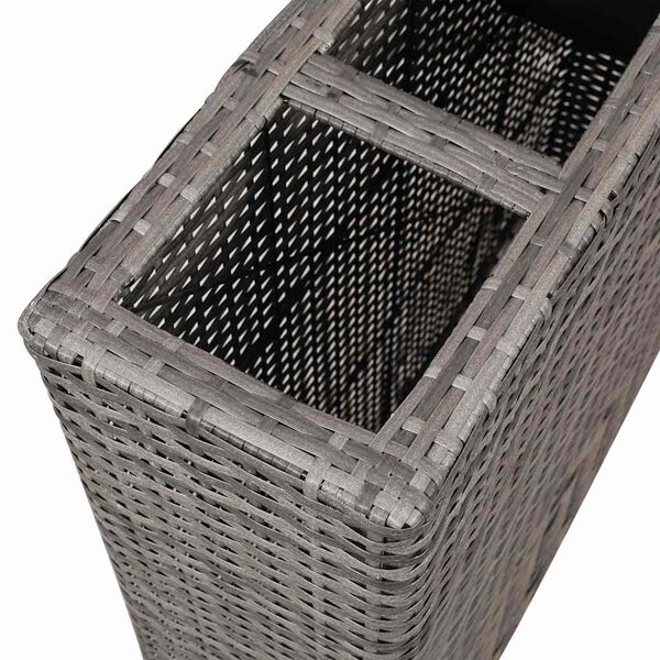 vidaXL Garden Raised Bed with 4 Pots Poly Rattan Grey