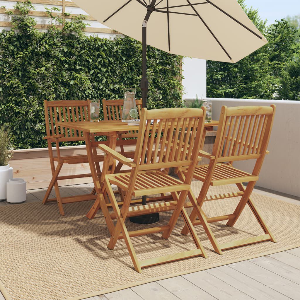 vidaXL 5 Piece Garden Dining Set Solid Wood Eucalyptus