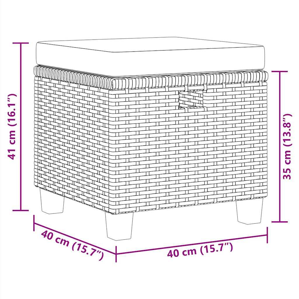 vidaXL 6 Piece Garden Sofa Set with Cushions Poly Rattan Black