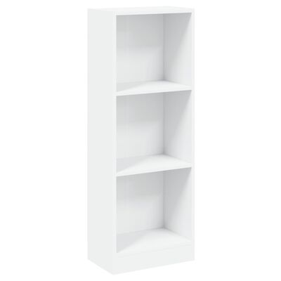 vidaXL 3-Tier Book Cabinet White 40x24x109 cm Engineered Wood, white vidaXL 3-Tier Book Cabinet White 40x24x109 cm Engineered Wood