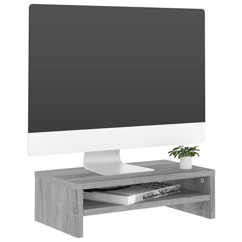 vidaXL Monitor Stand Grey Sonoma 42x24x13 cm Engineered Wood