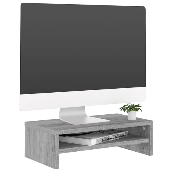 vidaXL Monitor Stand Grey Sonoma 42x24x13 cm Engineered Wood