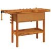 vidaXL Workbench with Drawers and Vices 124x52x83 cm Solid Wood Acacia