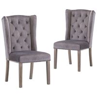 vidaXL Dining Chairs 2 pcs Grey Velvet