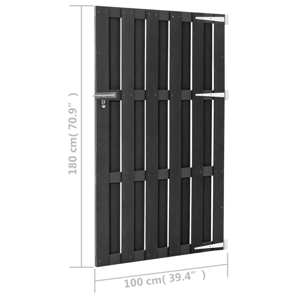 vidaXL Garden Gate WPC 100x180 cm Grey