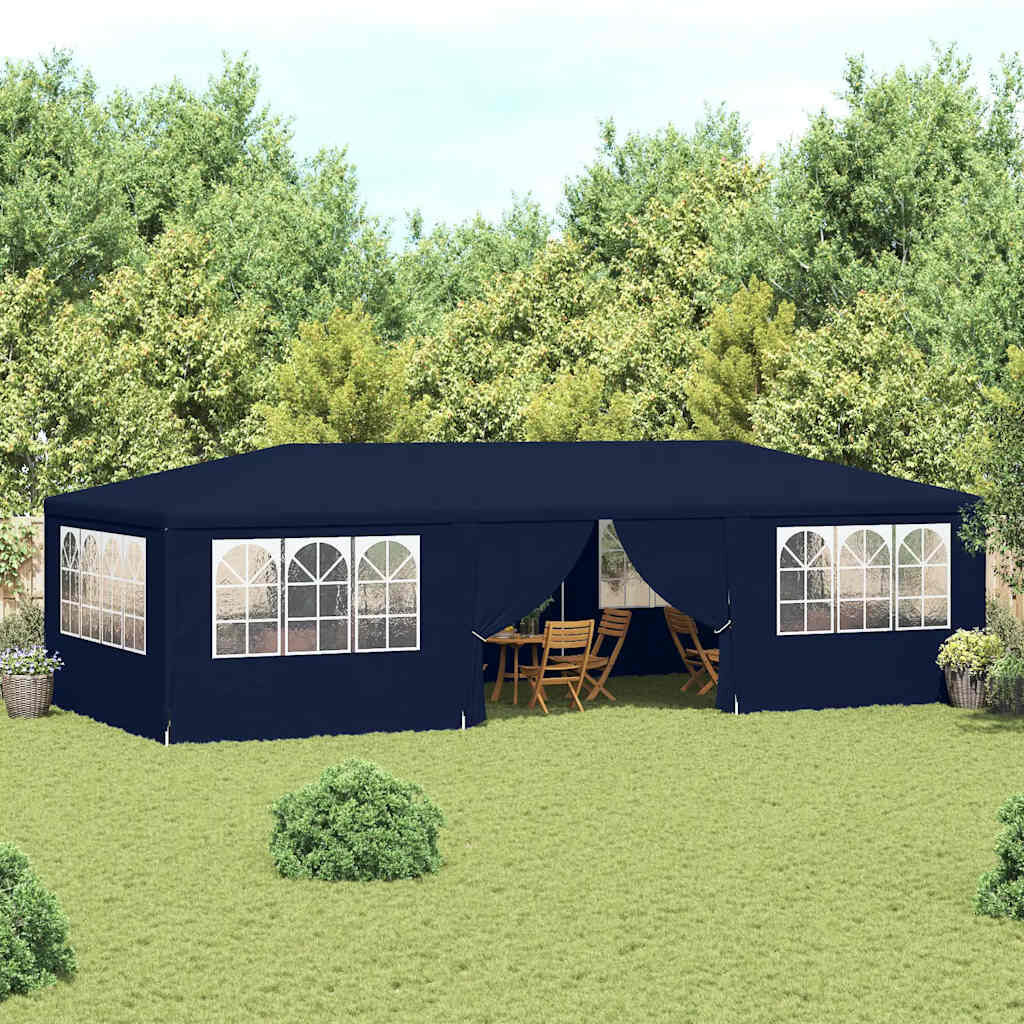 vidaXL Professional Party Tent with Side Walls 4x9 m Blue 90 g/m?