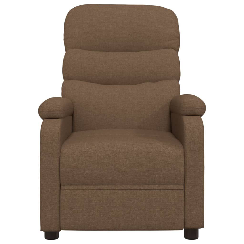 vidaXL Recliner Chair Brown Fabric