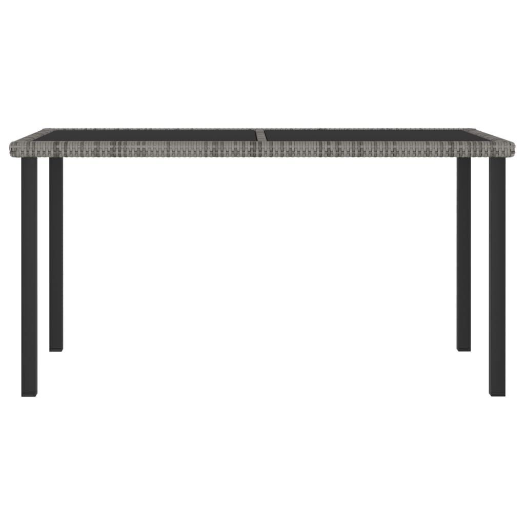vidaXL 7 Piece Garden Dining Set Poly Rattan Grey