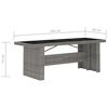 vidaXL 11 Piece Outdoor Dining Set with Cushions Poly Rattan Grey