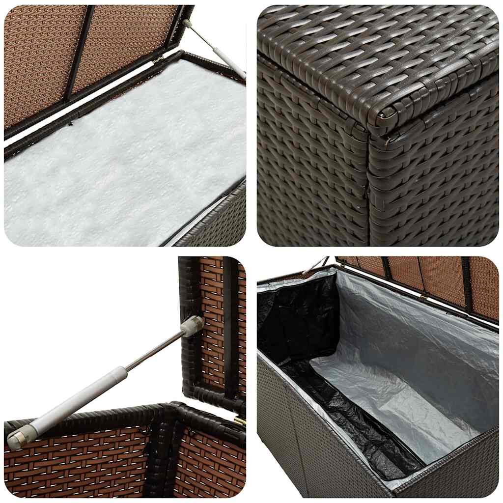 vidaXL Garden Storage Box Poly Rattan 180x90x70 cm Brown