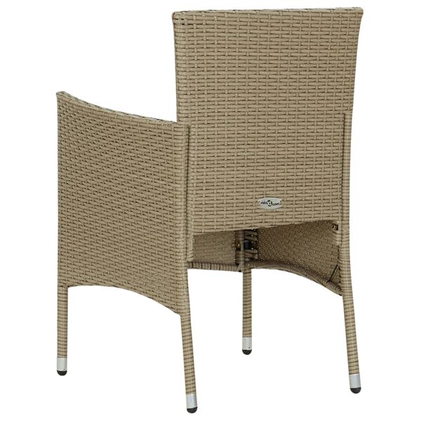 vidaXL Garden Dining Chairs 2 pcs Poly Rattan Beige