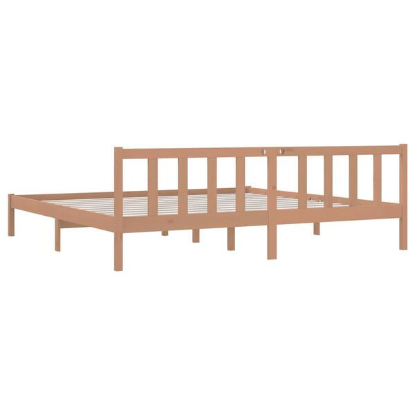 vidaXL Bed Frame without Mattress Honey Brown Solid Wood Super King Size