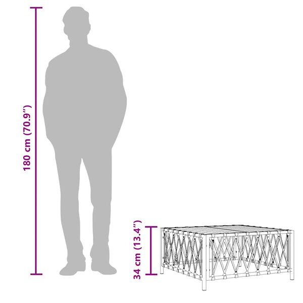 vidaXL Garden Table Anthracite 70x70x34 cm Woven Fabric