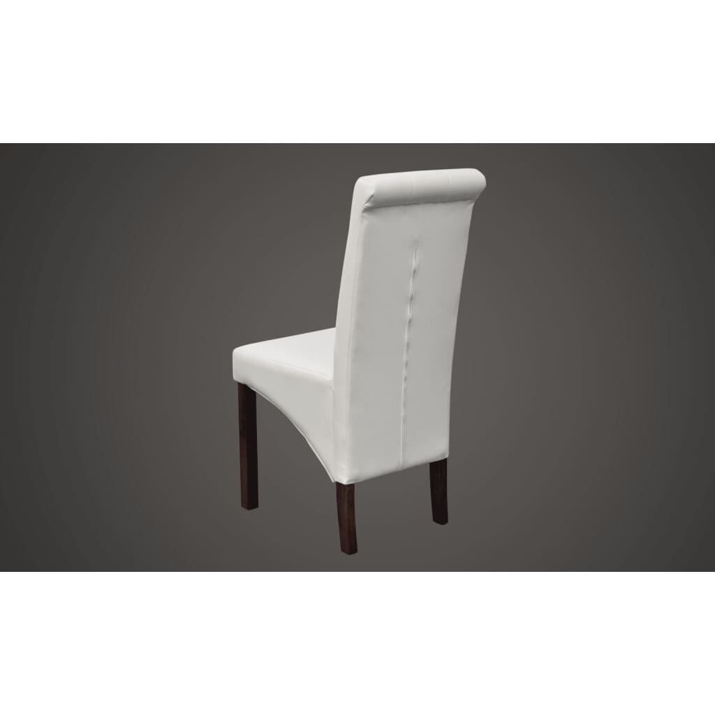 vidaXL Dining Chairs 4 pcs White Faux Leather