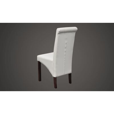 vidaXL Dining Chairs 4 pcs White Faux Leather, white vidaXL Dining Chairs 4 pcs White Faux Leather