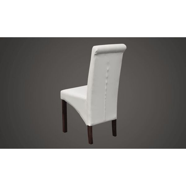 vidaXL Dining Chairs 4 pcs White Faux Leather