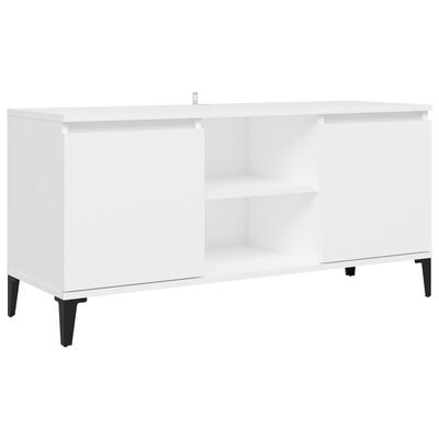 vidaXL TV Cabinet with Metal Legs White 103.5x35x50 cm