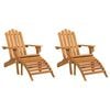 vidaXL Garden Adirondack Chairs with Footrests 2 pcs Solid Wood Acacia