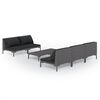 vidaXL 6 Piece Garden Lounge Set with Cushions Poly Rattan Dark Grey