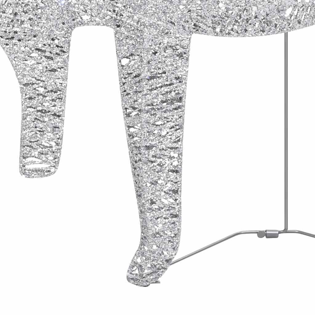 vidaXL Reindeer & Sleigh Christmas Decoration 60 LEDs Outdoor Silver, silver vidaXL Reindeer & Sleigh Christmas Decoration 60 LEDs Outdoor Silver