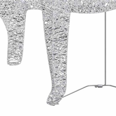 vidaXL Reindeer & Sleigh Christmas Decoration 60 LEDs Outdoor Silver, silver vidaXL Reindeer & Sleigh Christmas Decoration 60 LEDs Outdoor Silver