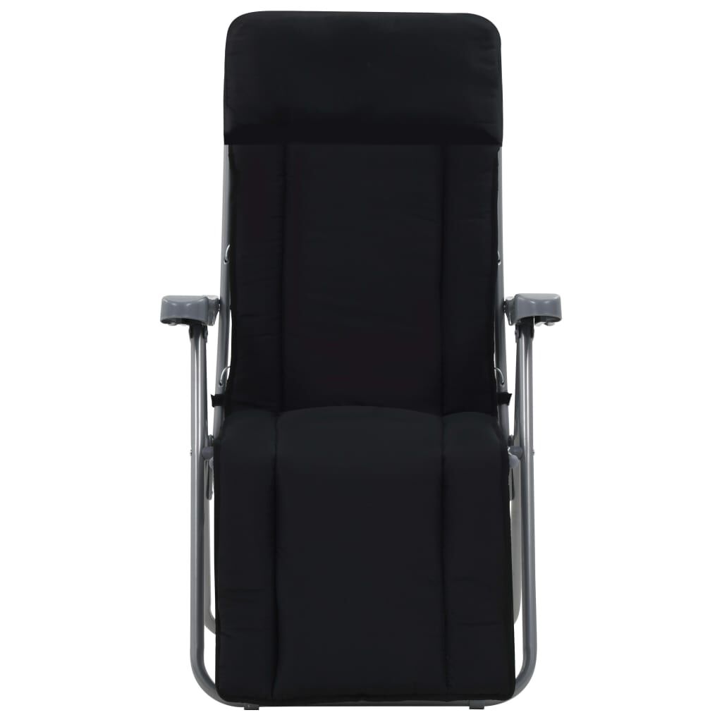 vidaXL Folding Garden Chairs with Cushions 2 pcs Black