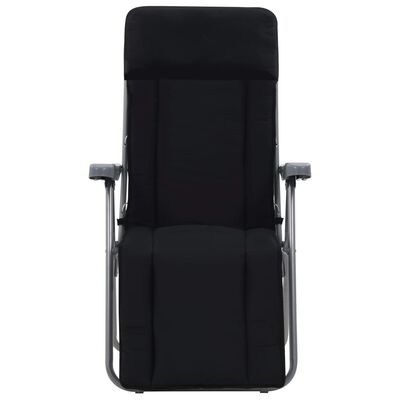 vidaXL Folding Garden Chairs with Cushions 2 pcs Black, black vidaXL Folding Garden Chairs with Cushions 2 pcs Black