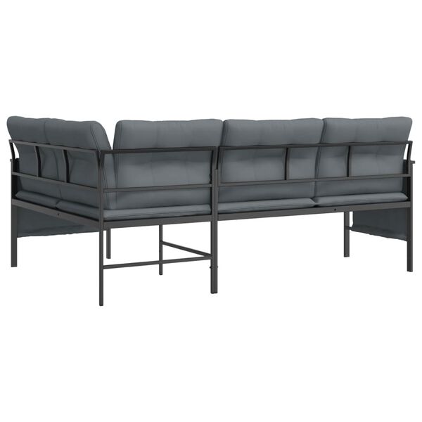 vidaXL Garden Corner Sofa Anthracite Steel and Textilene