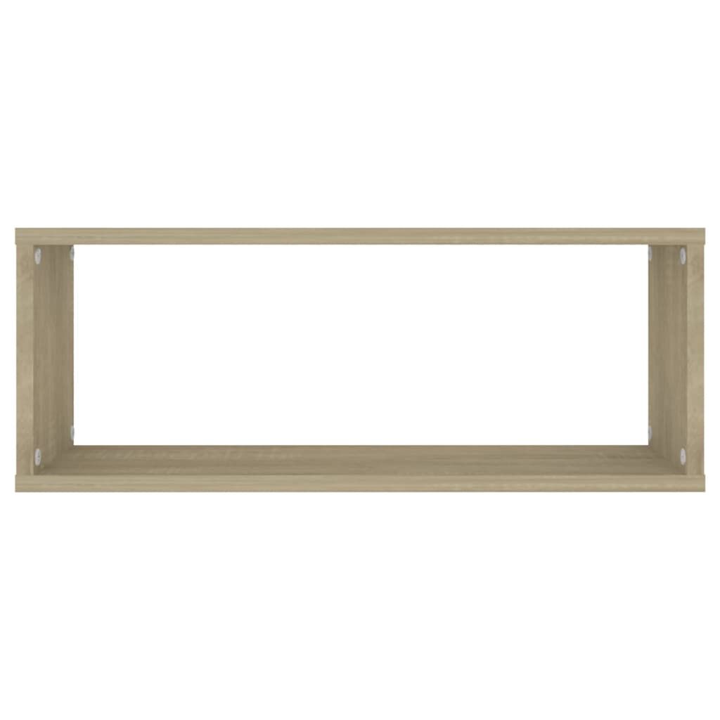 vidaXL Wall Cube Shelf 4 pcs Sonoma Oak 60x15x23 cm Engineered Wood