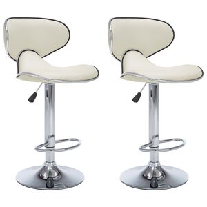 vidaXL Bar Stools 2 pcs Cream Faux Leather