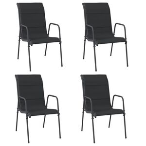 vidaXL Garden Chairs 4 pcs Steel and Textilene Black
