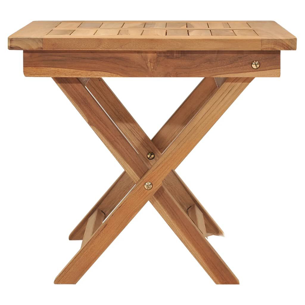 vidaXL Sun Lounger with Table Solid Teak Wood