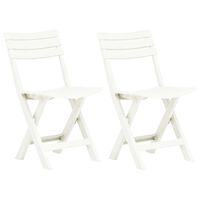 vidaXL Folding Garden Chairs 2 pcs Plastic White