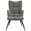 vidaXL Relaxing Chair with a Stool Dark Grey Velvet