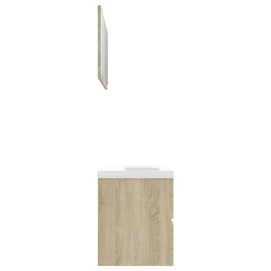 vidaXL Bathroom Furniture Set Sonoma Oak Engineered Wood