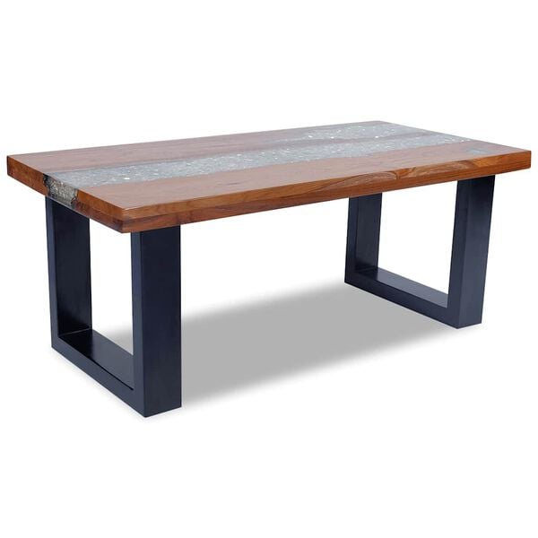 vidaXL Coffee Table Teak Resin 100x50 cm