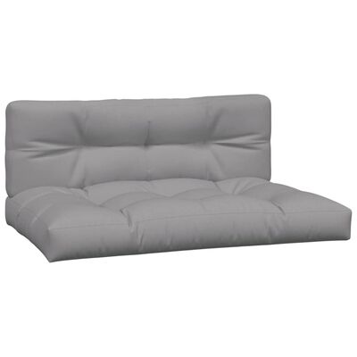 vidaXL Pallet Cushions 2 pcs Grey Fabric