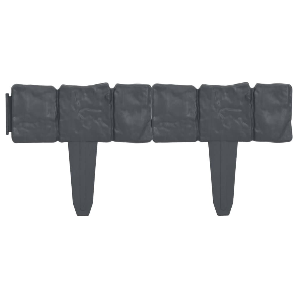 vidaXL Lawn Fence Stone Look 41 pcs Plastic 10 m