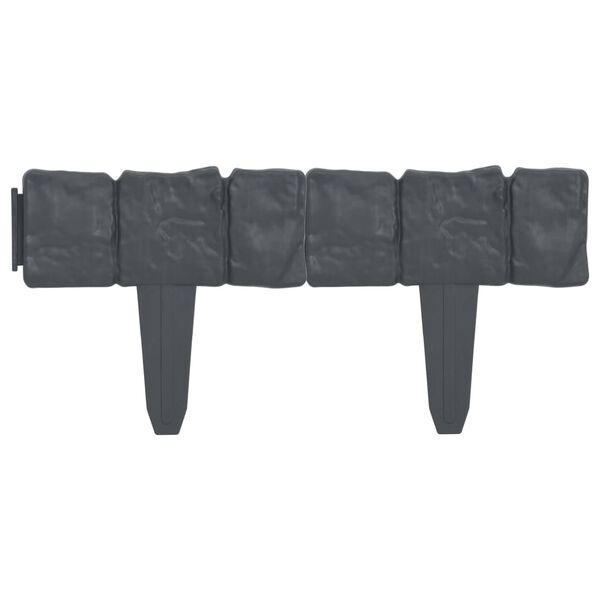 vidaXL Lawn Fence Stone Look 41 pcs Plastic 10 m
