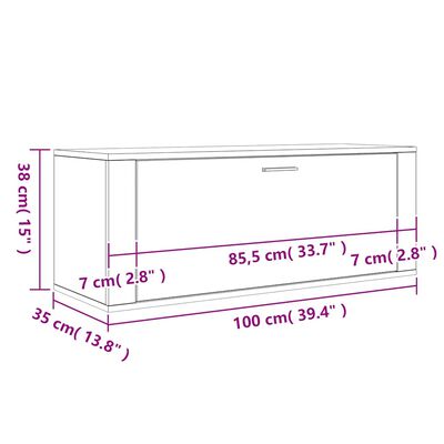 vidaXL Wall Shoe Cabinet Black 100x35x38 cm Engineered Wood, black vidaXL Wall Shoe Cabinet Black 100x35x38 cm Engineered Wood