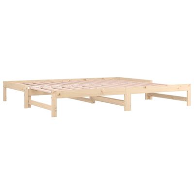 vidaXL Pull-out Day Bed without Mattress 2x(90x200) cm Solid Wood Pine, natural vidaXL Pull-out Day Bed without Mattress 2x(90x200) cm Solid Wood Pine